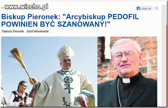"Arcybiskup PEDOFIL powinien być szanowany"