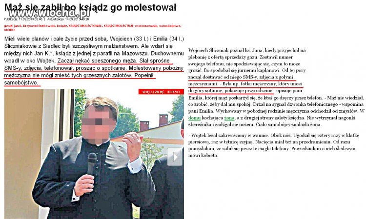Ksiądz molestował jednego z wiernych...