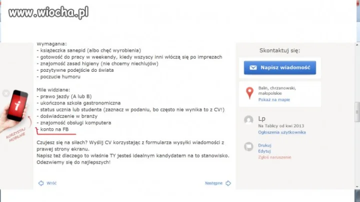 Poszukujący pizzera lub pizzerki
