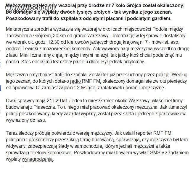 Chciał swoje pieniądze więc postanowili go zabić