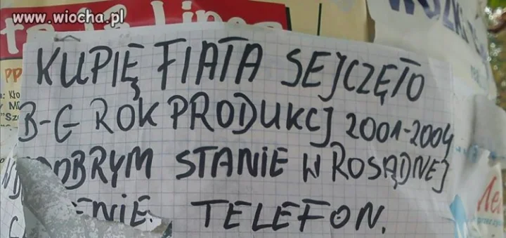 Kupię fiata "SEJCZĘTO" 