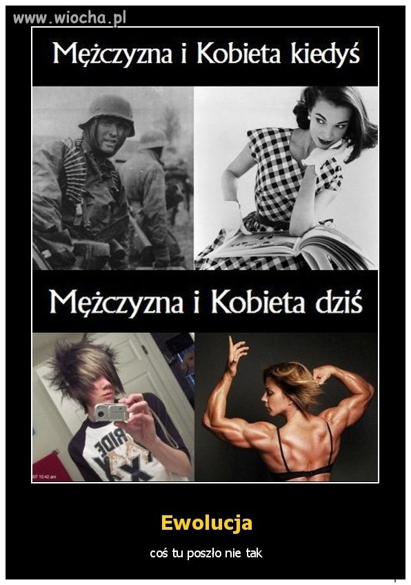 Mężczyzna i kobieta kiedyś i dziś.