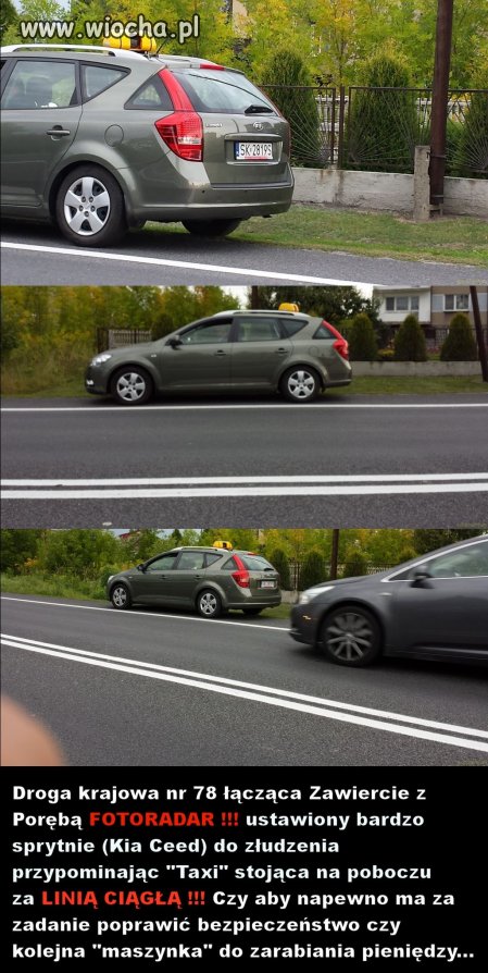 Fotoradar Poręba-Zawiercie droga krajowa nr 78
