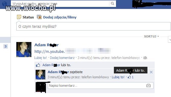 Lubię komentować i lajkować swoje wpisy na fb