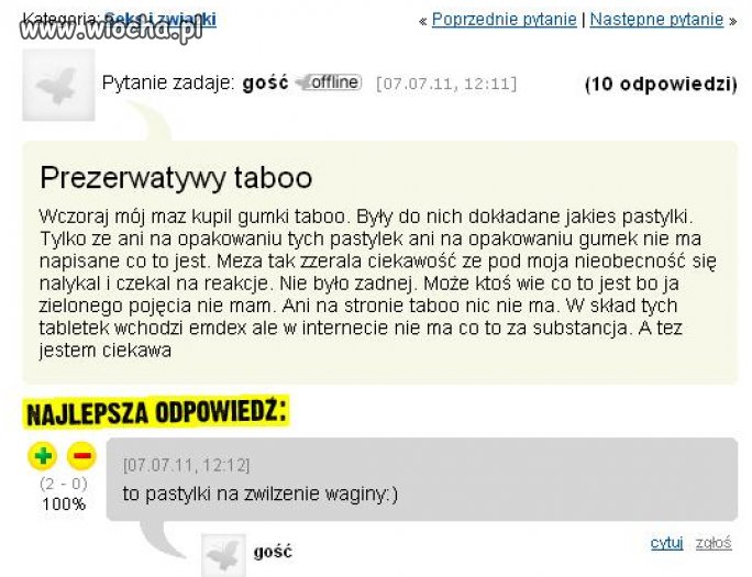 Pastylki na zwilżenie waginy...
