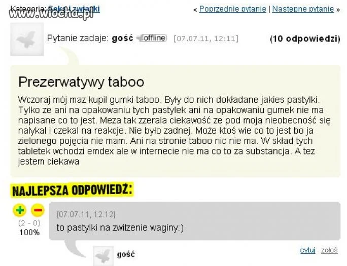 Pastylki na zwilżenie waginy...