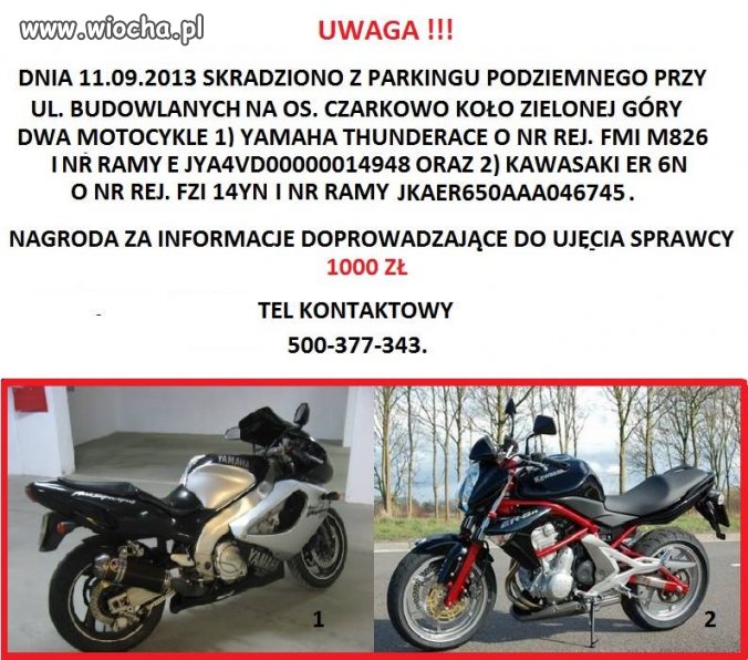 Poszukiwane motocykle - Prośba o pomoc.