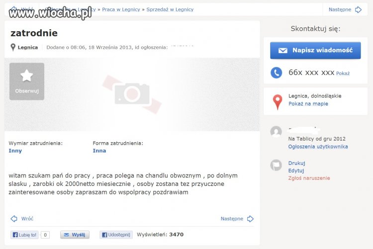 Ogłoszenie o pracę