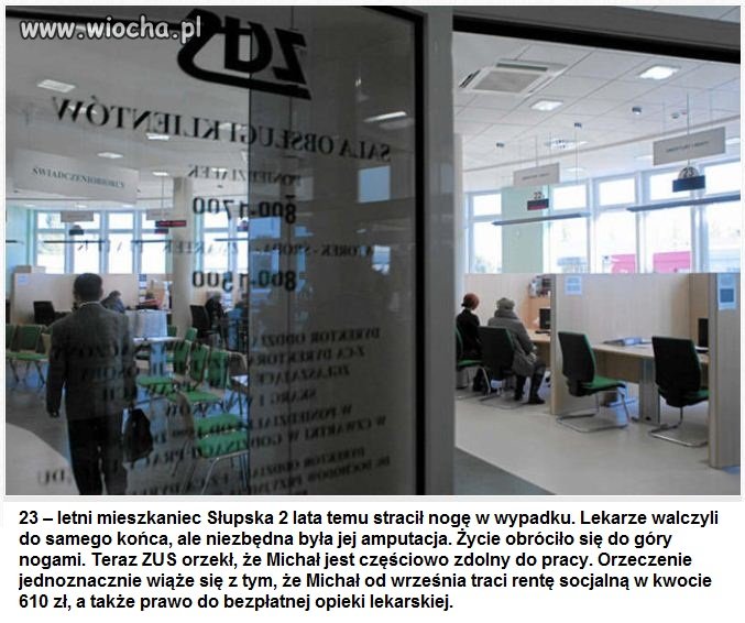 Stracił nogę w wypadku. 