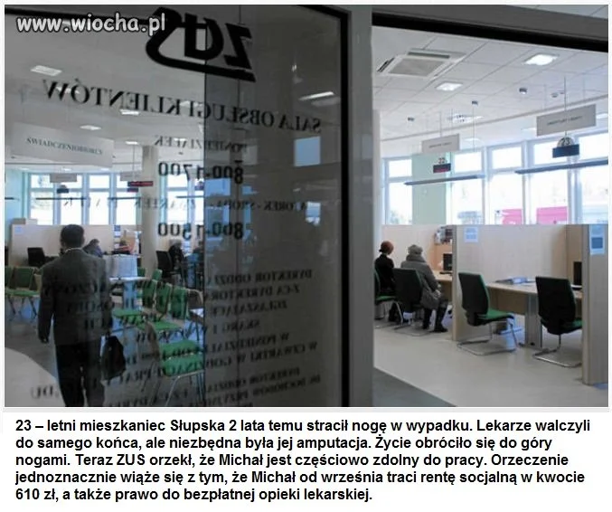 Stracił nogę w wypadku. 