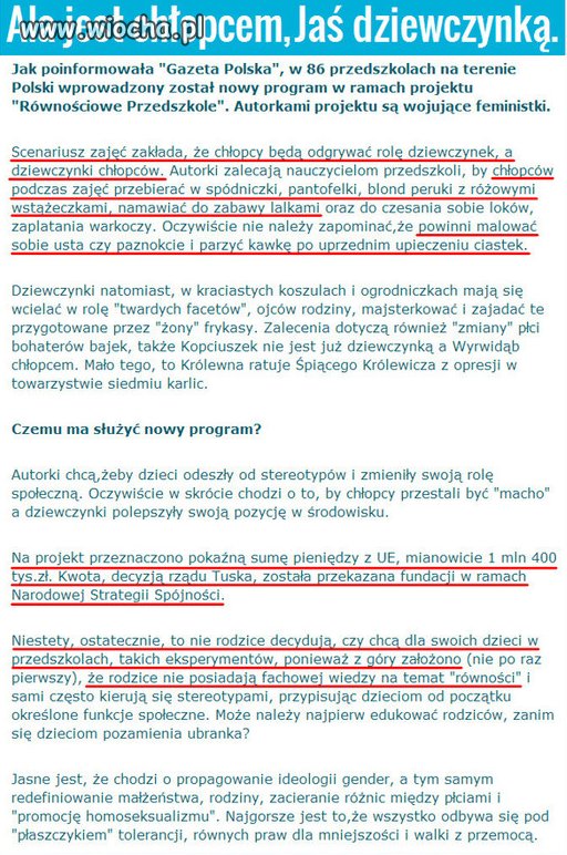 Nowy program feministek wszedł w życie...