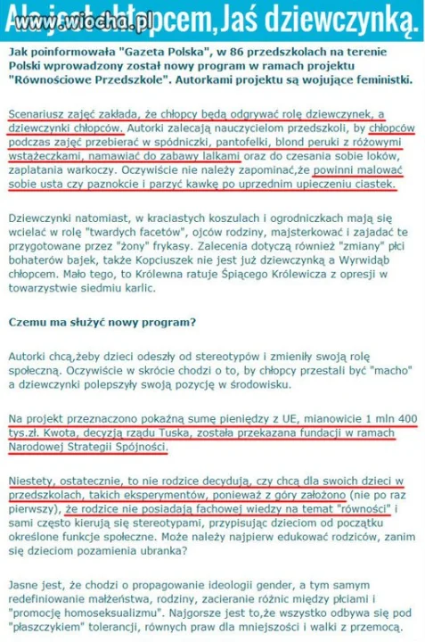 Nowy program feministek wszedł w życie...