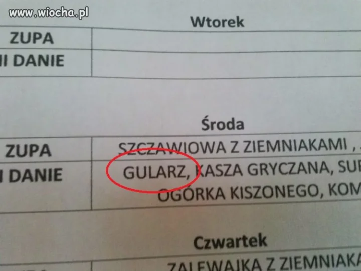 A dziś w szkole na obiad...