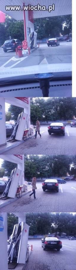 Blondynka na stacji benzynowej...
