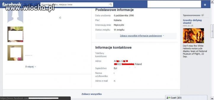 Nie ma to jak dać adres zamieszkania na fb