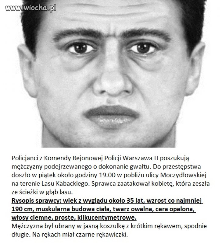 Gwałt w Lesie Kabackim. Jest portret pamięciowy sprawcy