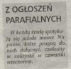 Z ogłoszeń parafialnych