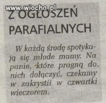 Z ogłoszeń parafialnych