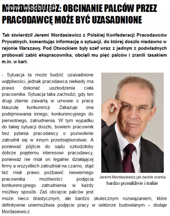 Obcinanie palców uzasadnione