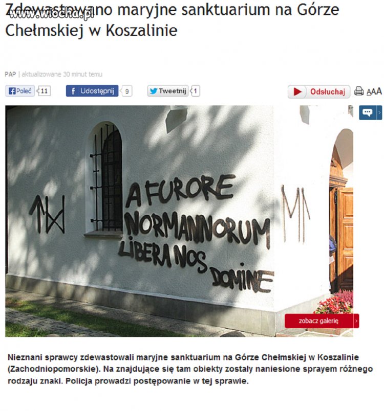 Dewastacja sanktuarium maryjnego w Koszalinie