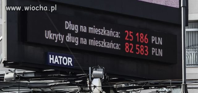 Dług na 1 mieszkańca Polski