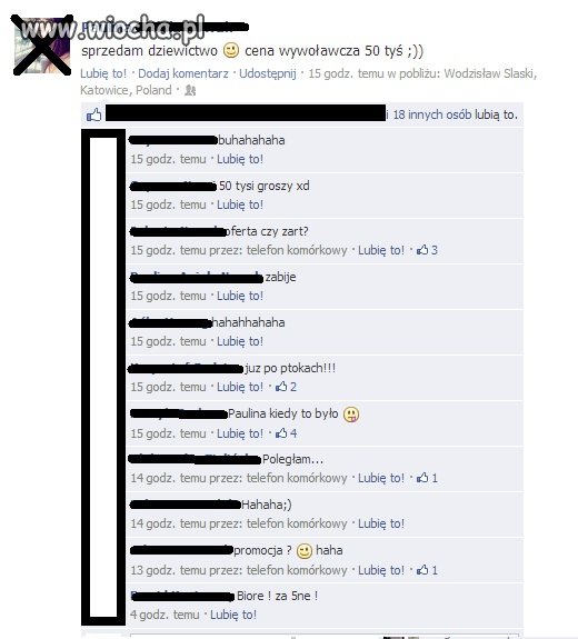 Cena wywoławcza dziewictwa.