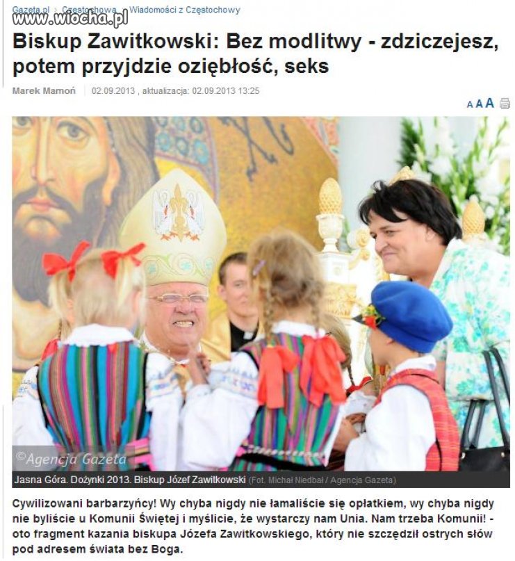 Kolejny Biskup robi z siebie wiochę...