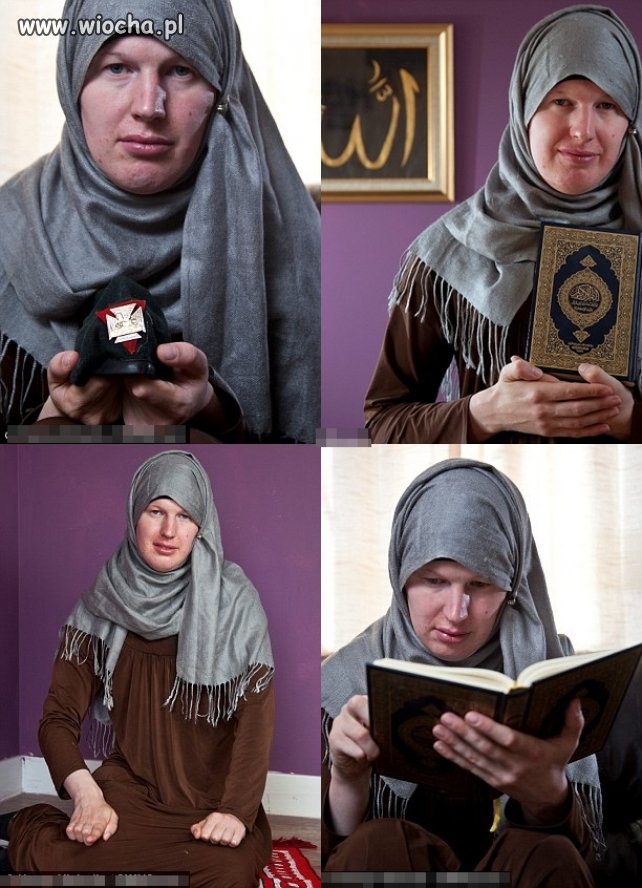 Islamska kobieta? Nie. Brytyjski żołnierz.