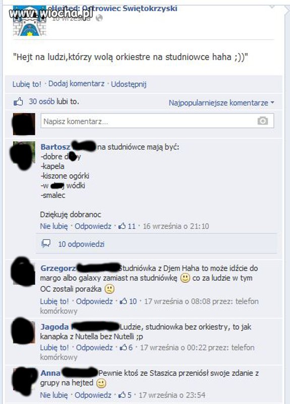 "Hejt na ludzi, którzy wolą orkiestrę na studniowce"