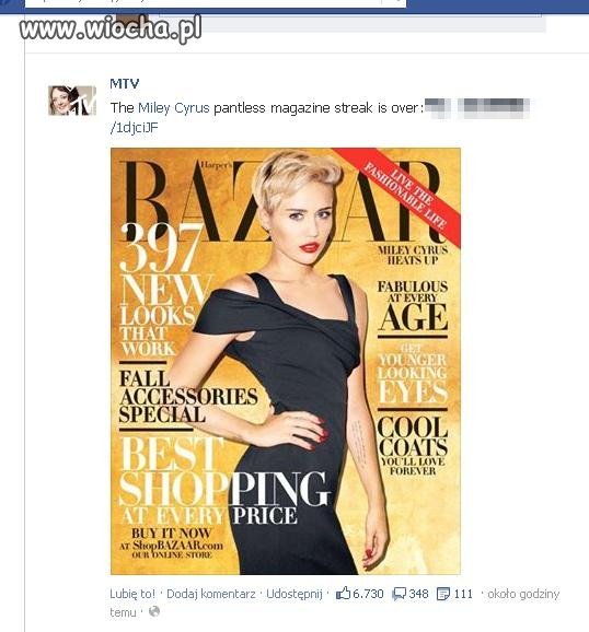Wszędzie Miley Cyrus, kiedyś idolka nastolatek...