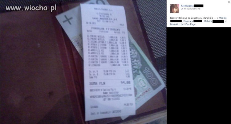 Szpan na wysoki rachunek w restauracji...