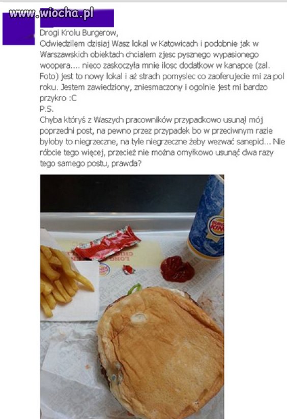 Burger king...nie taki king jak go malowano...