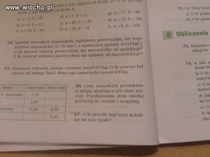 A tymczasem w moim zbiorze zadań od matematyki...
