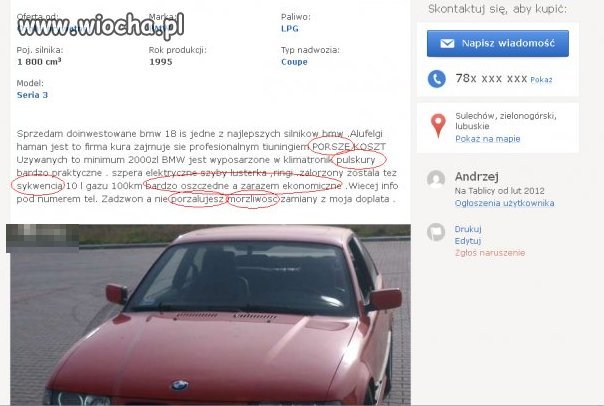 Typowy użytkownik analfabeta BMW