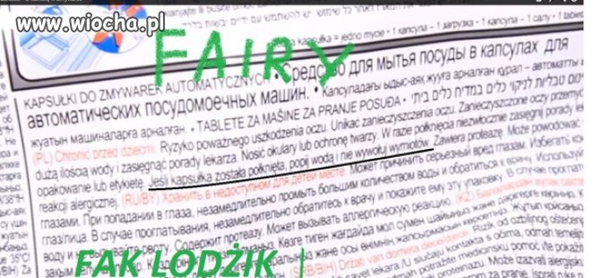 Kochanie... Połknęłam tabletkę Fairy... Popij wodą.