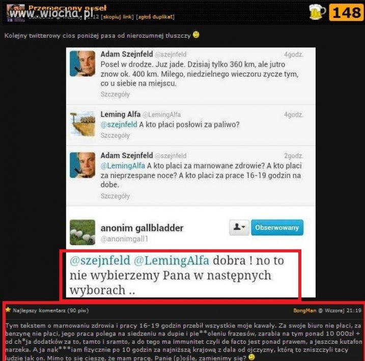 Przemęczony poseł...