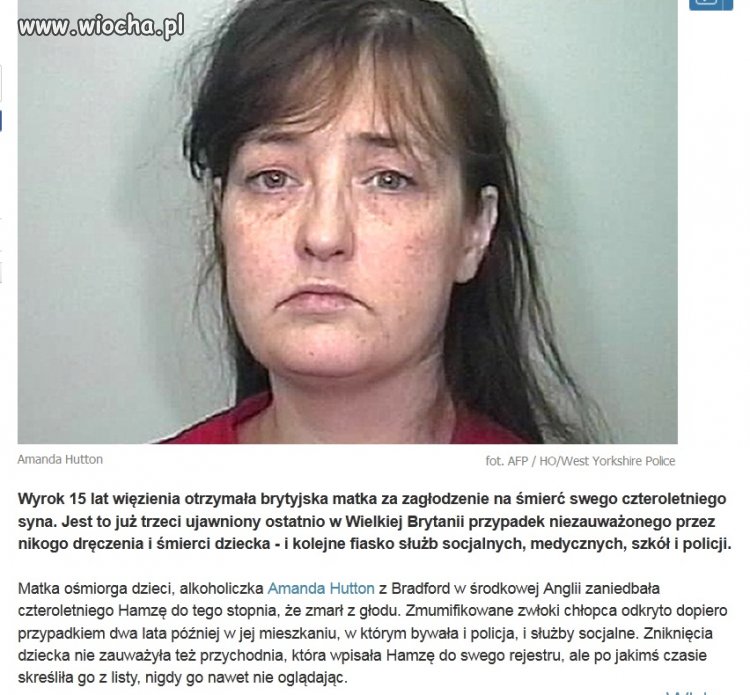 Amanda Hutton z Bradford zagłodziła syna