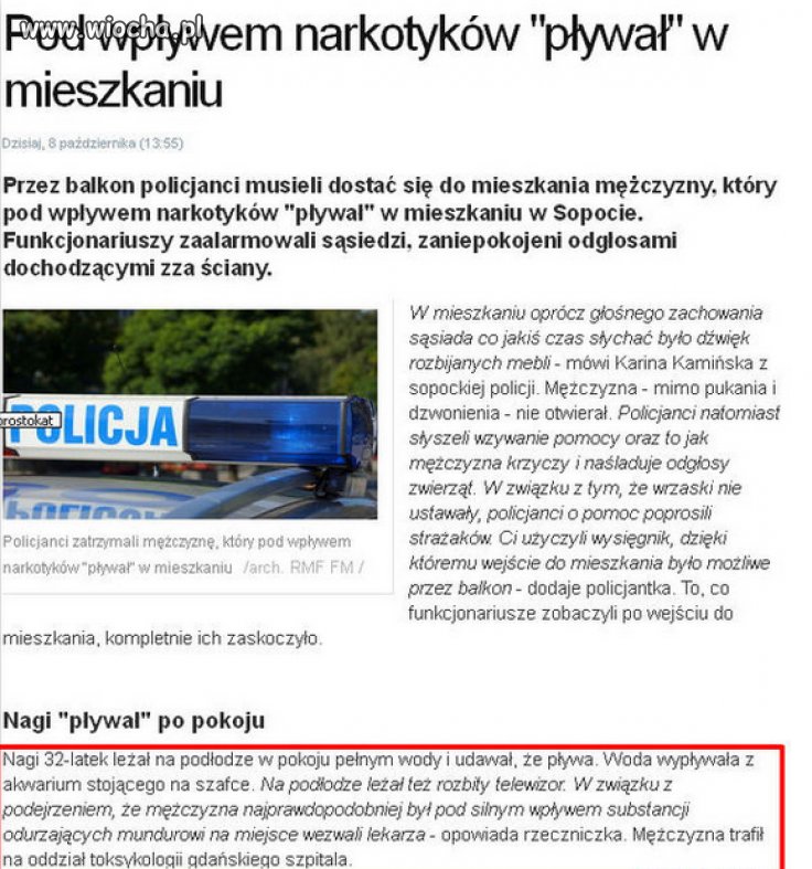 On to nieźle, czegoś się naćpał, że miał takie jazdy