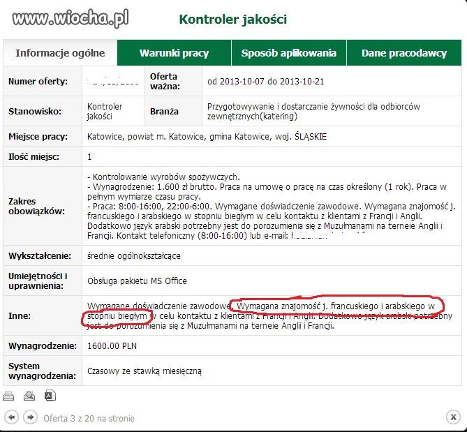 Biegły francuski i arabski.