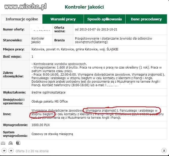 Biegły francuski i arabski.