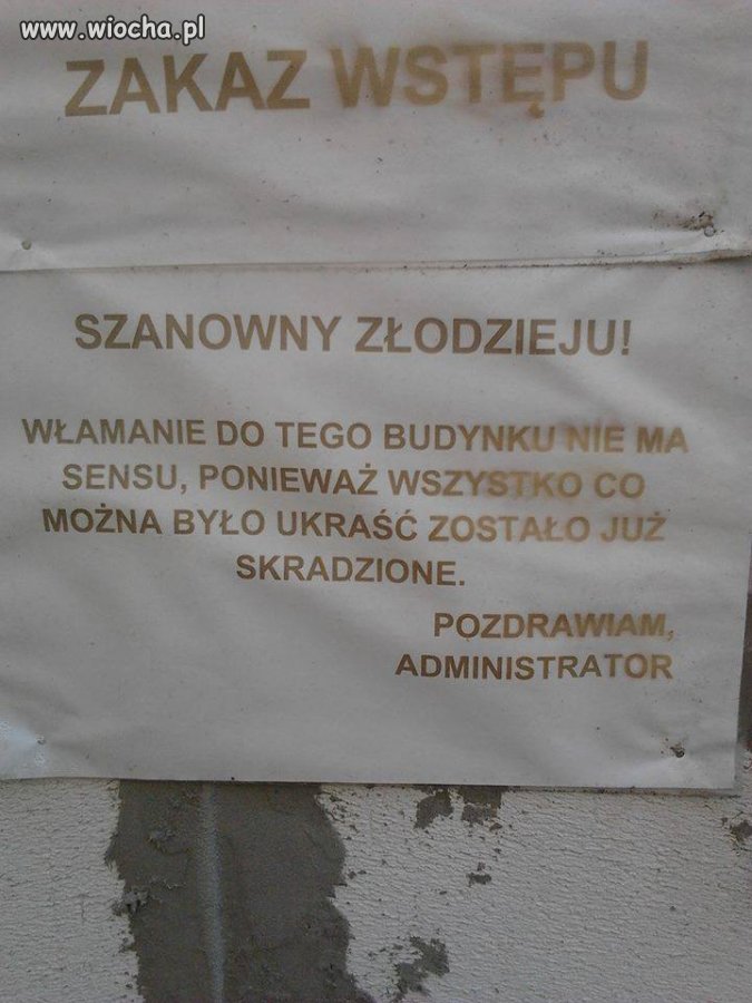 Szanowny złodzieju !
