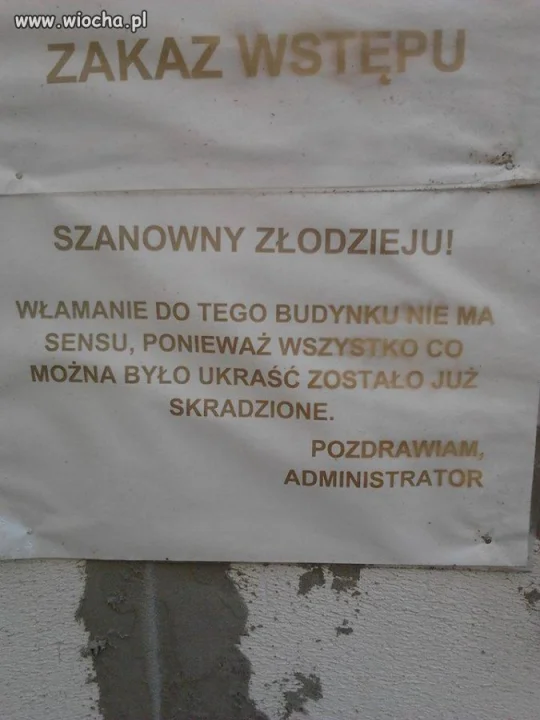 Szanowny złodzieju !