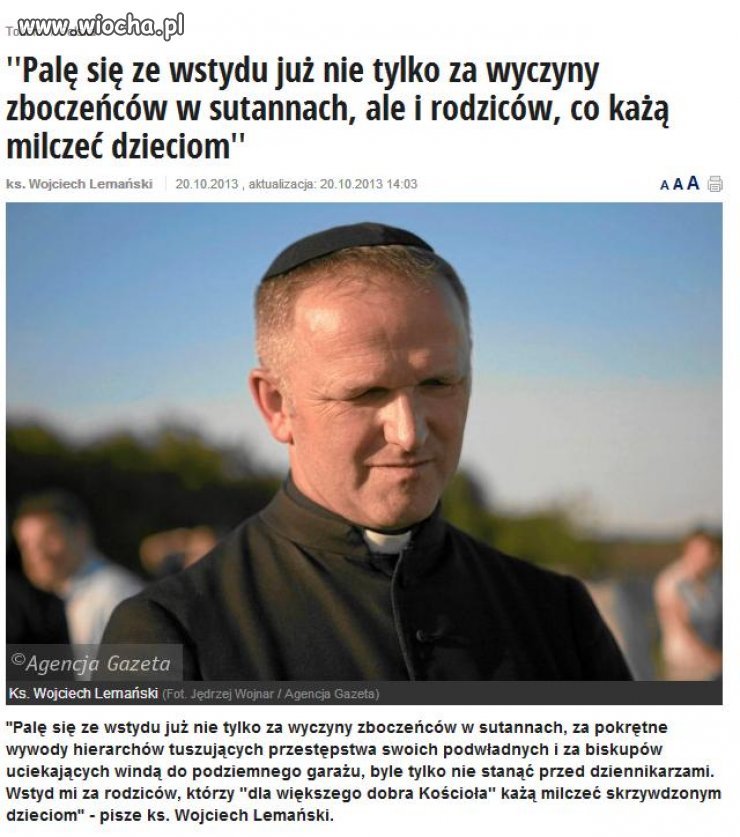 Chyba jedyny ksiądz za którego kościół nie musi...