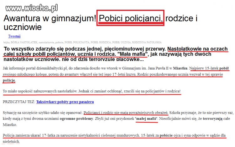 "Mała Mafia" pobiła Policjantów
