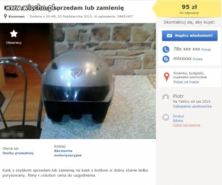Kask z butkom (?)