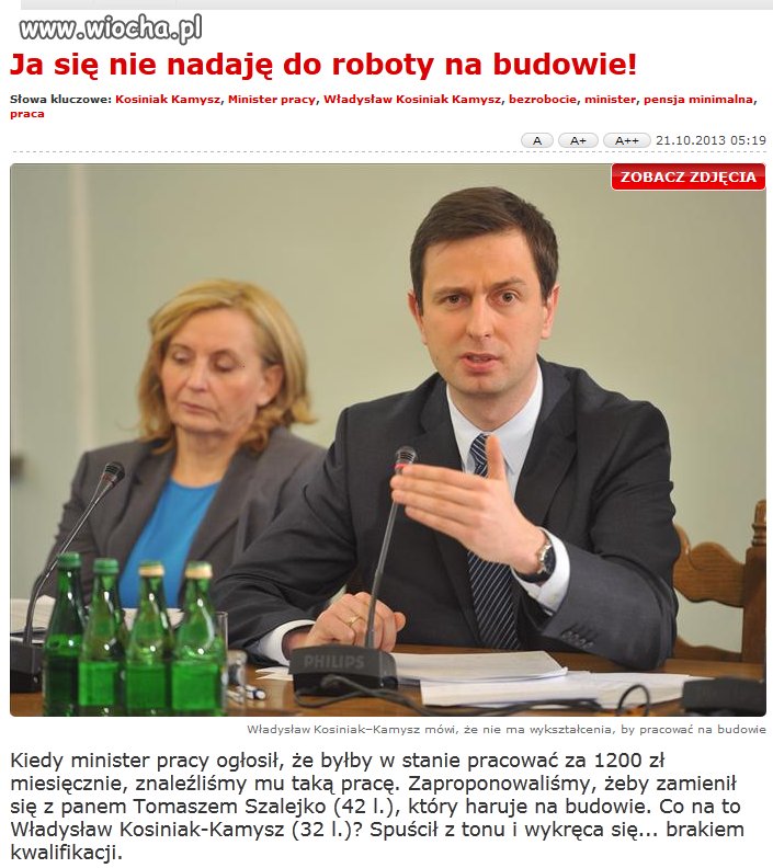Minister pracy