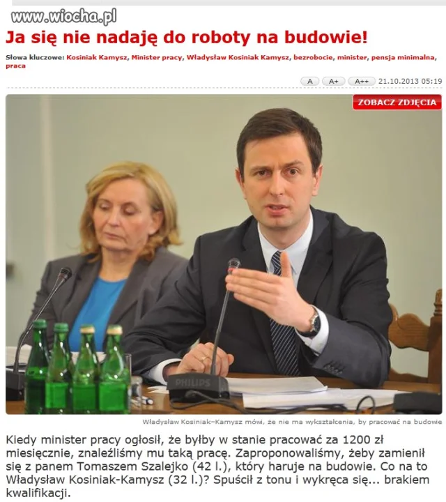 Minister pracy