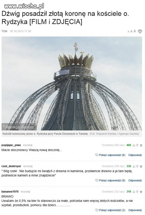Więcej kosciołów zamiast szpitali i przedszkoli!!!
