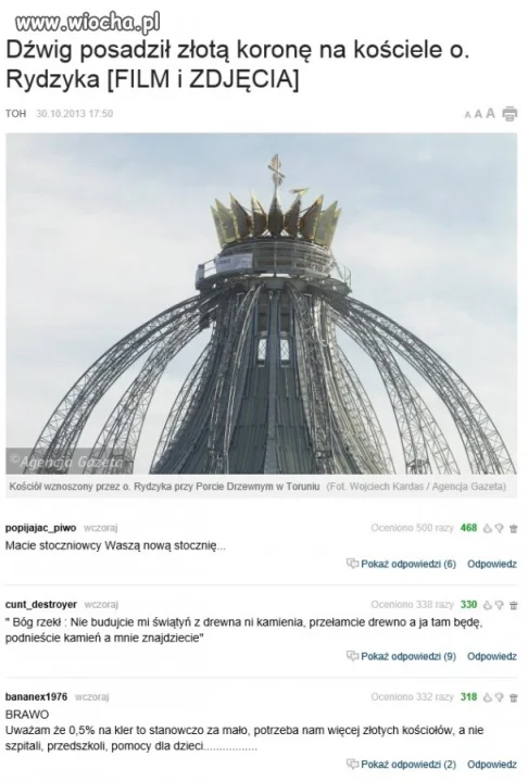 Więcej kosciołów zamiast szpitali i przedszkoli!!!