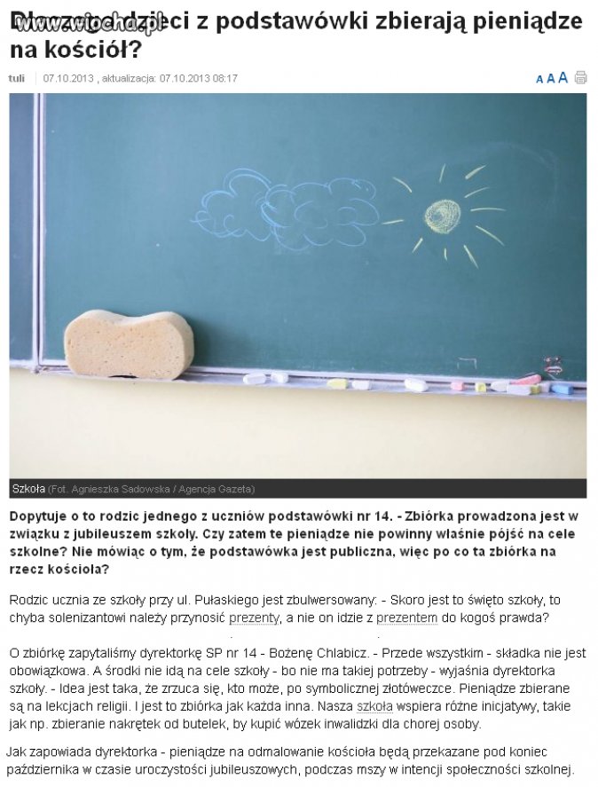 Kościół cierpi na wieczny niedostatek pieniędzy...